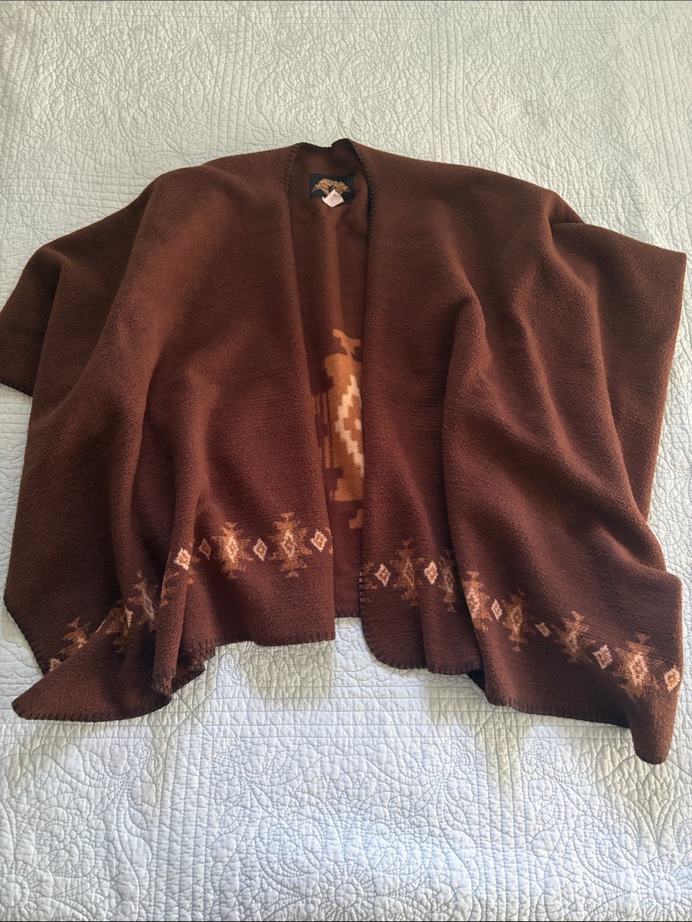 Brown Southwestern Open Cardigan